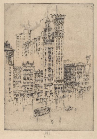 Union Square, Regentag von Joseph Pennell