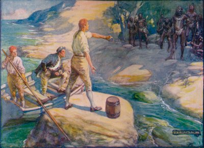 Einheimische versammelten sich um sie, ca. 1908, ca. 1920 von Joseph Ratcliffe Skelton