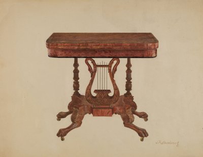 Tisch-Lyra-Sockel, 1936 von Joseph Rothenberg