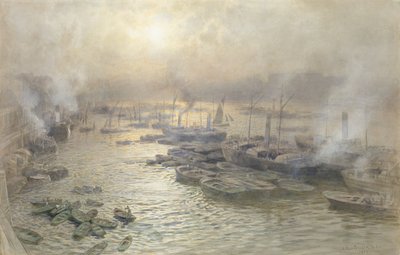 Wintersonnenuntergang, Westminster, 1902 von Joseph Severn