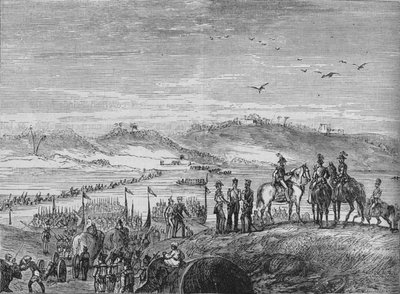 Die britische Armee überquert den Sutlej, um 1880 von Joseph Swain