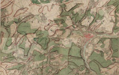 Karte von Namur von Joseph de Ferraris