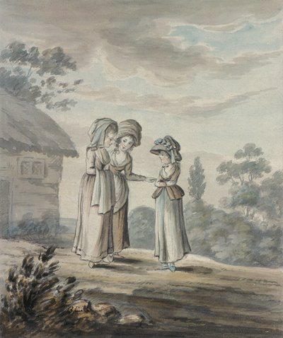 Landschaft mit drei Figuren von Joshua Kirby Baldrey