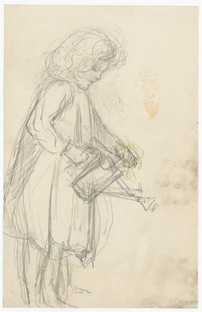 Mädchen mit einer Gießkanne von Jozef Israëls
