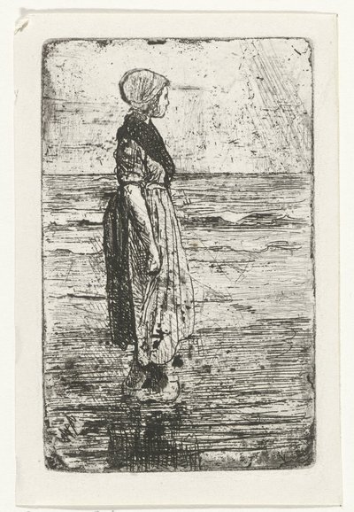 Stehende Frau am Strand von Jozef Israëls
