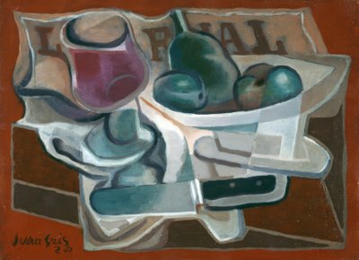 Obstschale und Glas von Juan Gris