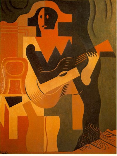 Harlekin mit Gitarre von Juan Gris