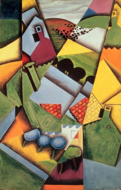 Häuser in Céret von Juan Gris