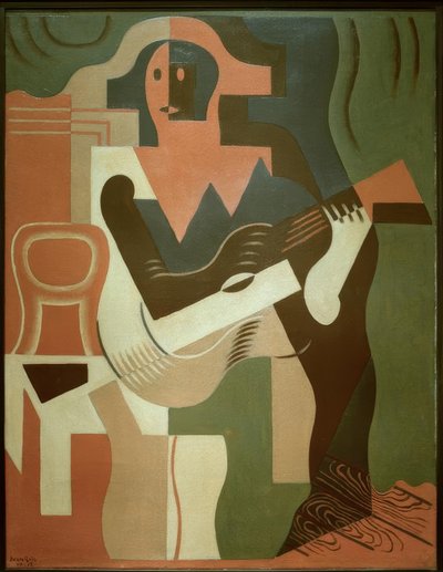 Sitzender Harlekin mit Gitarre von Juan Gris