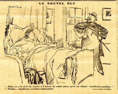 Candide, Satirisch in Schwarz-Weiß von Jules Abel Faivre