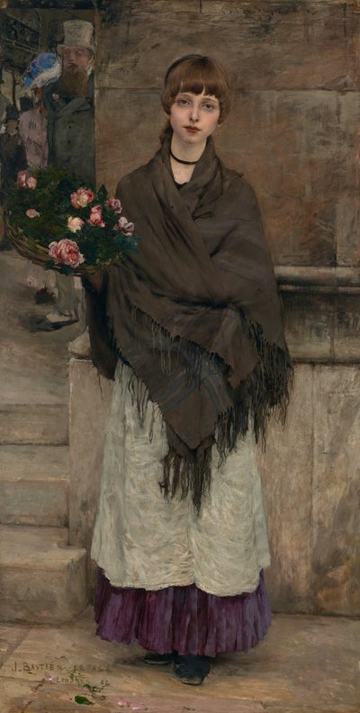 Blumenverkäuferin in London von Jules Bastien Lepage
