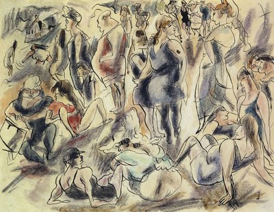 Amerikanischer Strand; Plage American, ca. 1917 von Jules Pascin