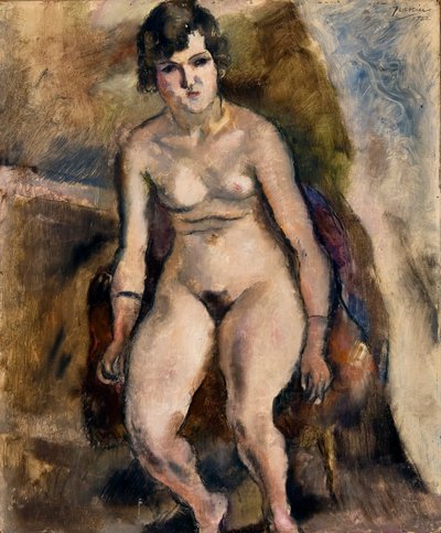 Akt auf einem Stuhl sitzend von Jules Pascin