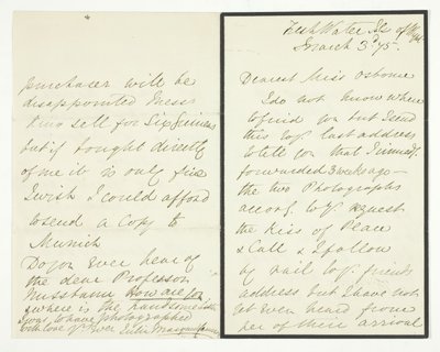 Autographenbrief, 3. März 1875 von Julia Margaret Cameron