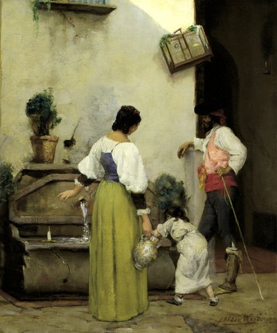Am Wassertränke von Julian Alden Weir