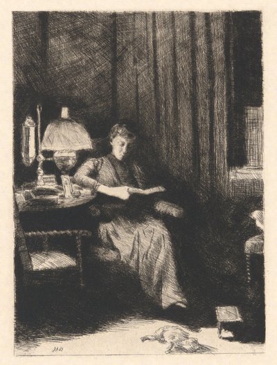 Die Abendlampe von Julian Alden Weir