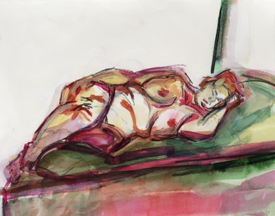 Dicker schlafender Akt, 2015 von Julie Held