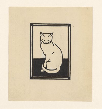 Sitzende Katze mit geschlossenen Augen von Julie de Graag