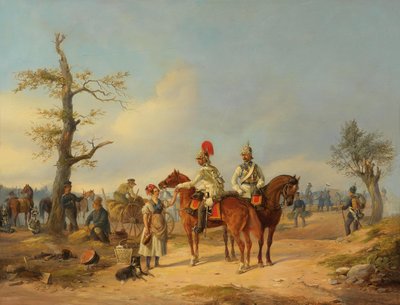 Marketenderin und Preußische Kürassiere von Julius Carl Schulz