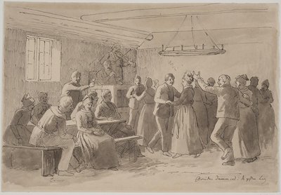 Die Braut tanzt in die Gesellschaft der Verheirateten von Julius Exner