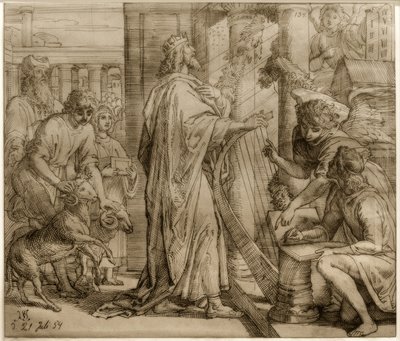 David, der Psalmist – Anbetung von Julius Schnorr von Carolsfeld