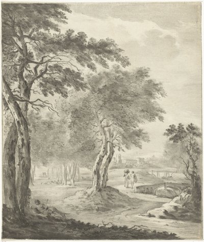 Landschaft mit Jäger und Hund von Jurriaan Cootwijck