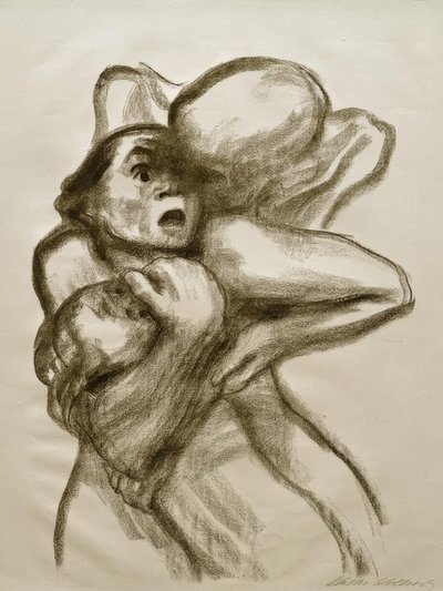 K. Kollwitz, Tod packt eine Frau von Käthe Kollwitz