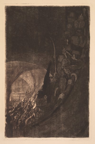 Bauernkrieg: Bewaffnung in einem Gewölbe von Käthe Kollwitz