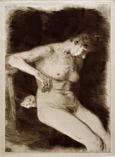 Sitzender weiblicher Akt von Käthe Kollwitz