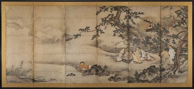Die vier Errungenschaften, späte 1500er Jahre von Kano Shoei