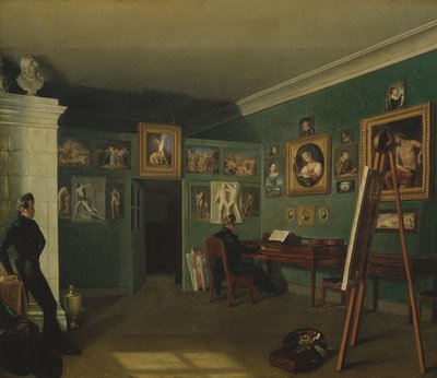 Das Atelier des Malers, 1830 von Kapiton Selentsov