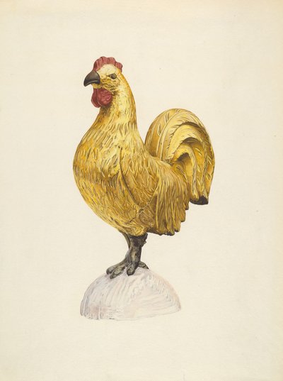 Vergoldeter Holz-Hahn von Karl J. Hentz