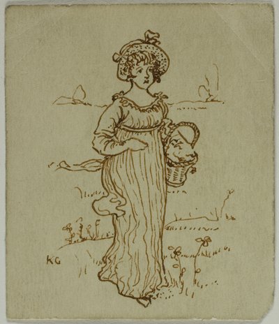 Mädchen mit Korb von Kate Greenaway