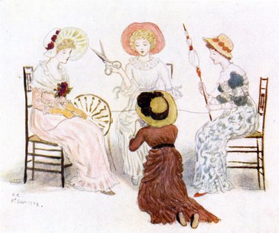Kate Greenaway vor den Schicksalsgöttinnen von Kate Greenaway