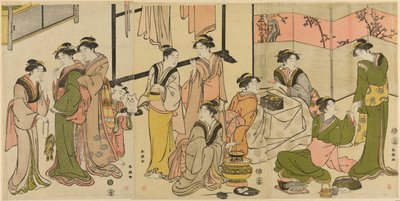 Um den Kotatsu von Katsukawa Shuncho