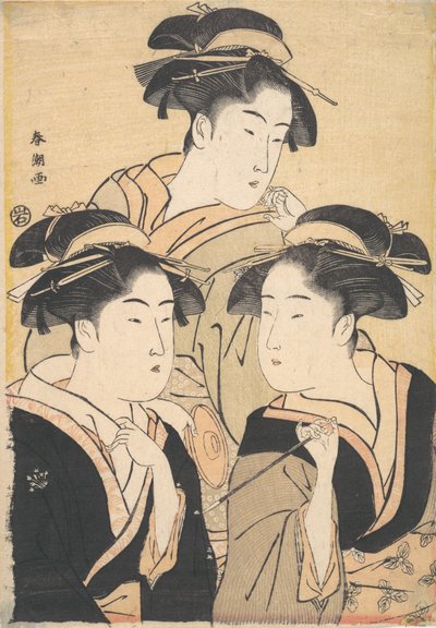 Drei Schönheiten, spätes 18. Jahrhundert von Katsukawa Shuncho
