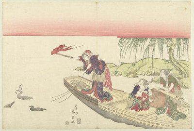Kormoranfischen bei Nacht von Katsukawa Shunsen