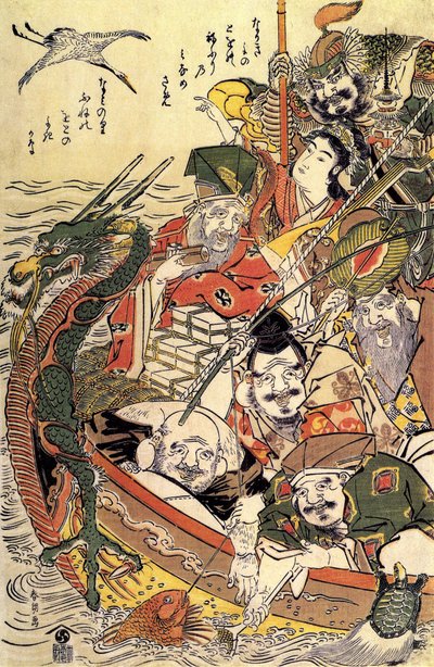 Japanische Mythologie: „Sieben Glücksgötter“ von Katsushika Hokusai