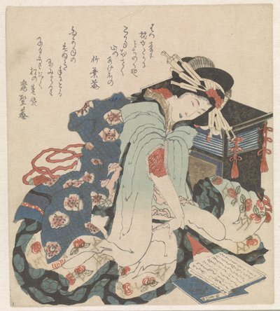Lesende Frau von Katsushika Hokusai