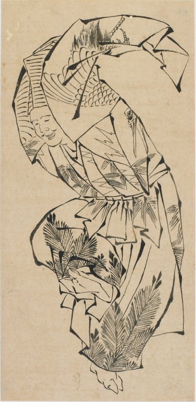 Männlicher Tänzer, Manzai, spätes 18. - frühes 19. Jahrhundert von Katsushika Hokusai