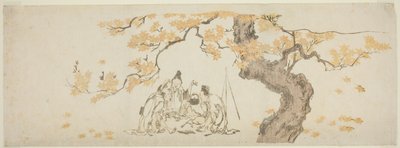Nachtwächter unter Ahornbaum von Katsushika Hokusai