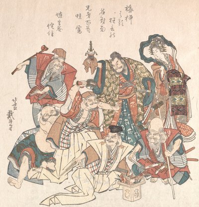 Sieben Glücksgötter, 1808-27 von Katsushika Hokusai