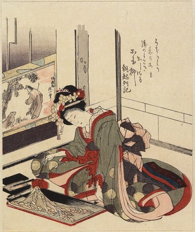 Frau arrangiert Bonkei, 1820-1834 von Katsushika Hokusai
