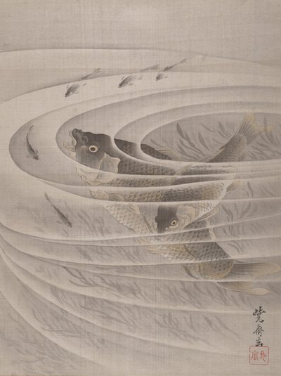 Fische in einem Strudel, ca. 1887 von Kawanabe Kyosai