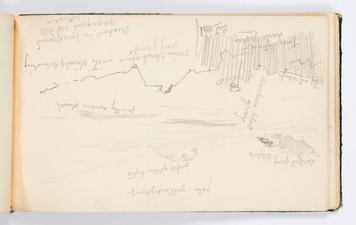 Skizzenbuchseite: Landschaft von Kenyon Cox