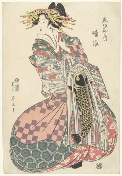 Kurtisane aus dem Ebiya-Haus von Kikugawa Eizan