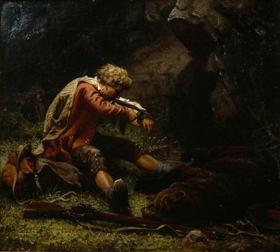 Verletzter Bärenjäger von Knud Bergslien