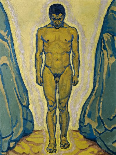 Stehender Jünglingsakt zwischen Felsen von Koloman Moser