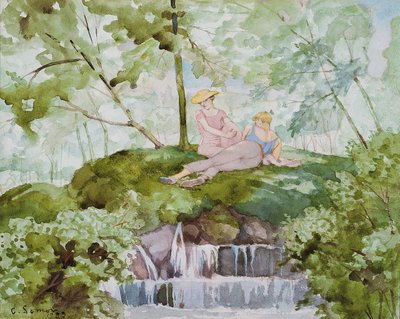 Liebende in einer Landschaft von Konstantin Andreevic Somov