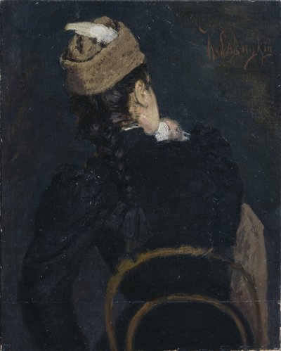 Ein Mädchenstudent, 1890er Jahre von Konstantin Apollonovich Savitsky